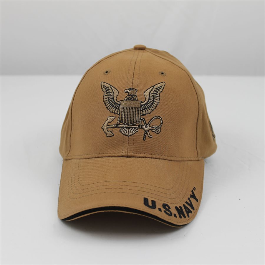 Navy Logo Baseball Hat EAGLE CREST U.S Coyote Brown 