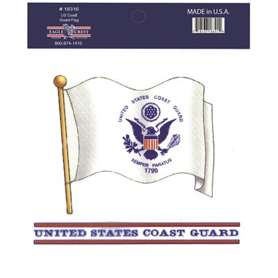 DEC-U.S. COAST GUARD WAVY FLAG (4-1 / 2" X 4")[DX12)