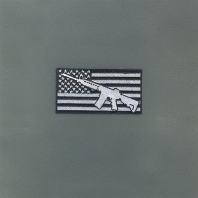 EMB- FLAG W / RIFLE INSIDE (LARGE DESIGN)