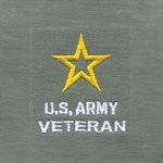 EMB- MINI U.S. ARMY VETERAN W / STAR (WHT) (LEFT FRONT PANEL) @