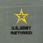 EMB- MINI U.S. ARMY RETIRED W / STAR (BLK) (FRONT LEFT PANEL ) @