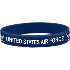 WRSTBND-AIR FORCE (WHT LTRS ON BLUE)