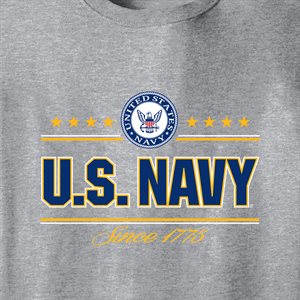 T / US NAVY COLLEGIATE LOGO (STRAIGHT)