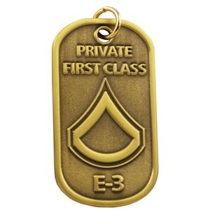 DOG TAG-ARMY E-3 PRIVATE FIRST CLASS(DX14)