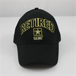 CAP-ARMY STAR RETIRED BLK- 3D TEXT