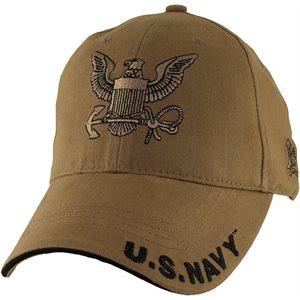 Navy Logo Baseball Hat EAGLE CREST U.S Coyote Brown Navy Logo Baseball Hat EAGLE CREST U.S Coyote Brown