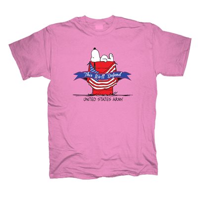 Snoopy Army "This we will defend" T-Shirt Azalea