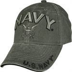 CAP-US NAVY W / LOGO (WASHED BLK) 