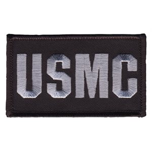 USMC BLK / 2PIECE (H&L) ATTCH2X3"-USA (LX)