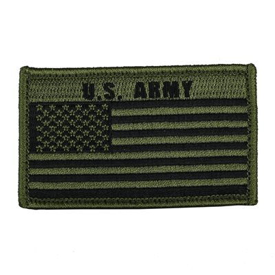 PAT-US ARMY W / FLAG (ODGRN H&L)[LX18]