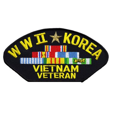 W / WWII*KOREA VIETNAM W / 6 RIB